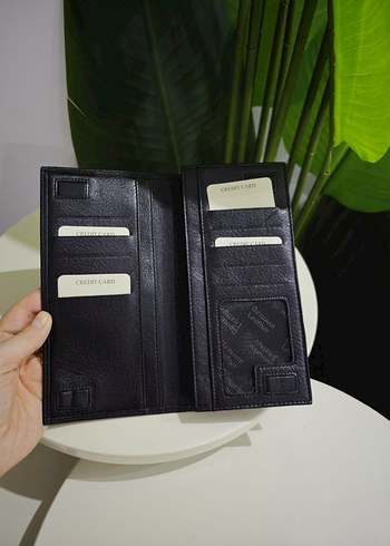 Siyah Deri Fermuarlı erkek Cüzdanı el çantası - Görsel 3