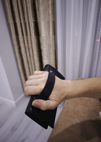 Siyah Deri Fermuarlı erkek Cüzdanı el çantası - Görsel 9