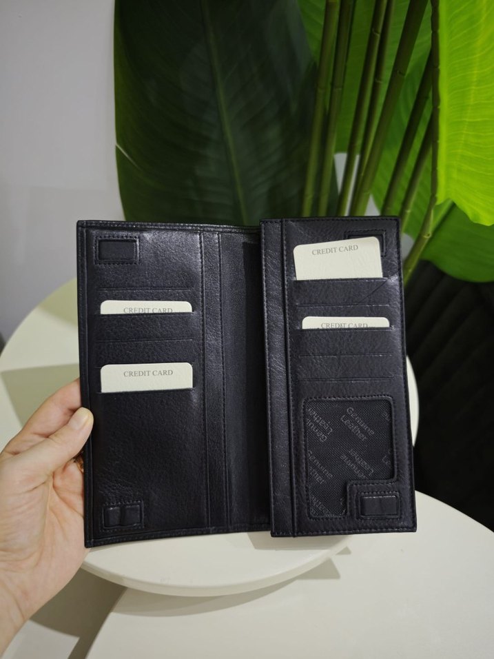 Siyah Deri Fermuarlı erkek Cüzdanı el çantası - Görsel 2