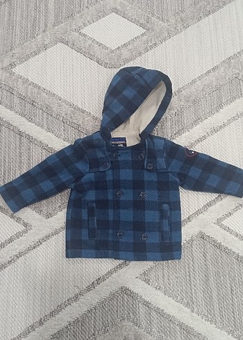 Kapüşonlu Mavi Kareli Erkek Çocuk Ceketi - Görsel 2