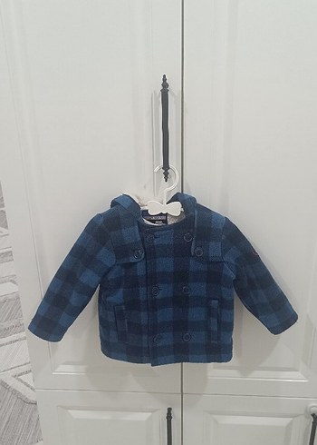 Kapüşonlu Mavi Kareli Erkek Çocuk Ceketi - Görsel 6