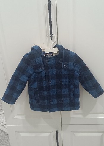 Kapüşonlu Mavi Kareli Erkek Çocuk Ceketi - Görsel 5