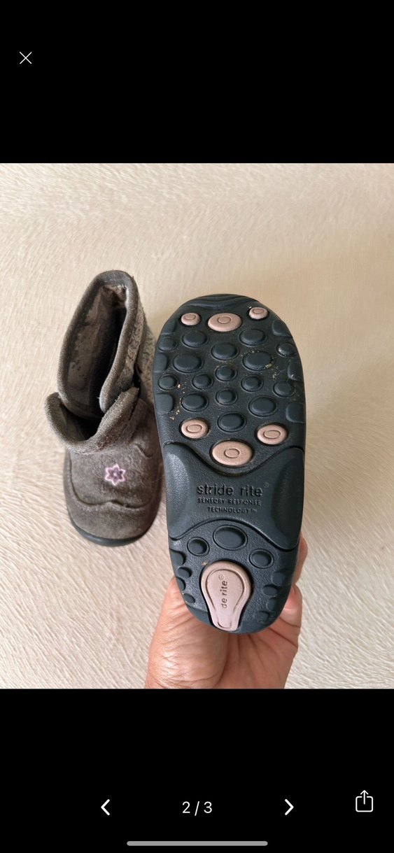 Kız Çocuk Gri Nakışlı Bot - Görsel 2