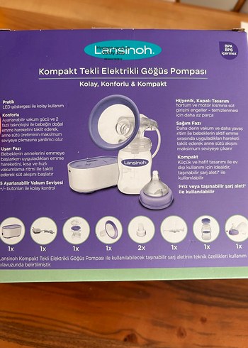 Lansinoh Kompakt Tekli Elektrikli Göğüs Pompası - Görsel 3