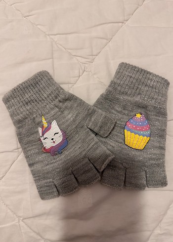 LCW Kız Çocuk Gri Parmaksız Eldiven - Görsel 5