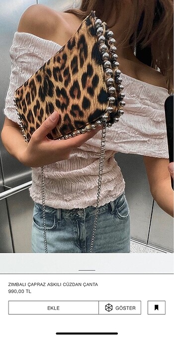 Zara zımbalı çanta