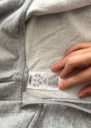 Gri Kapüşonlu Fermuarlı Sweatshirt - Görsel 3