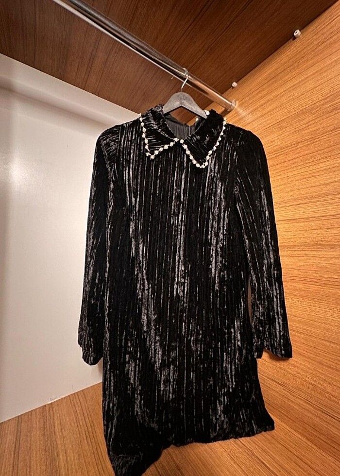 Kadife Görünümlü Elbise - Görsel 2