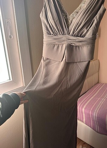 Gümüş renk abiye - Görsel 5