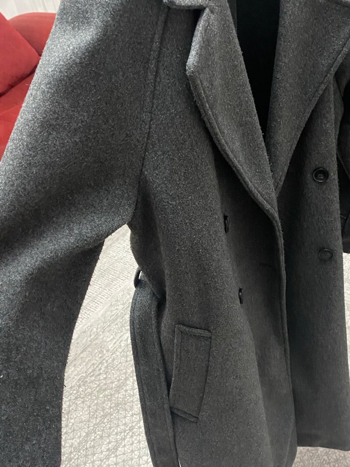 Antrasit Renkli Uzun Kaban - Görsel 4