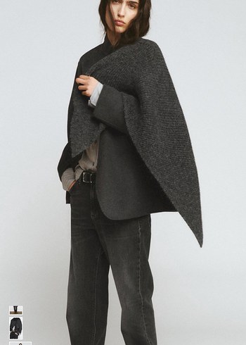 Yün karışımlı eşarp detaylı blazer - Görsel 2