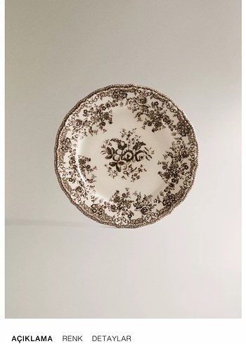 Zara çiçek desenli tabak - Görsel 2