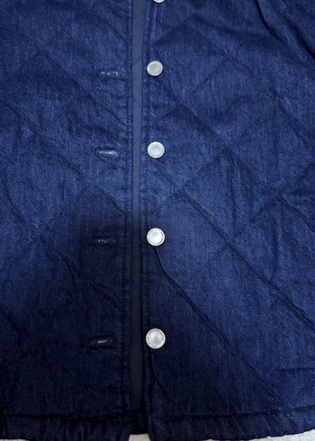 m Beden mavi Renk Zara Kadın Lacivert Düğmeli Denim Ceket