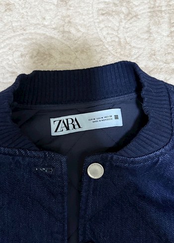 m Beden Zara Kadın Lacivert Düğmeli Denim Ceket