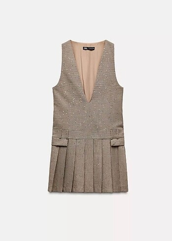 Zara Zara Ekoseli Panel Elbise