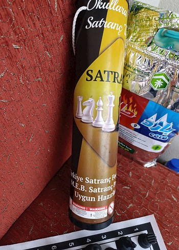 Satranç Takımı yuvarlak taşıma kabı ile - Görsel 4