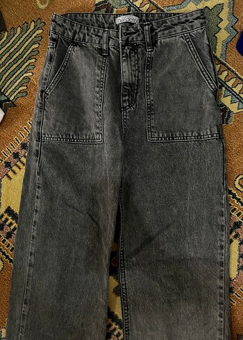 Defacto Koyu Gri Yuksek Bel Denim Pantolon