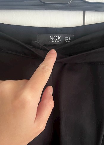 40 Beden Siyah Düğmeli Kadın Kumaş Pantolon