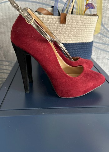 Zara Zara Bordo topuklu Ayakkabı