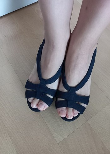 Bershka Lacivert Platform Topuklu Kadın Ayakkabı