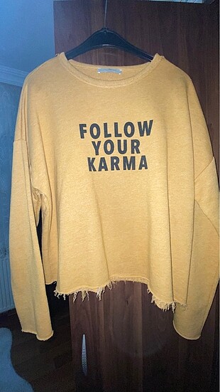 s Beden Orjinal zara altı püsküllü sweatshirt