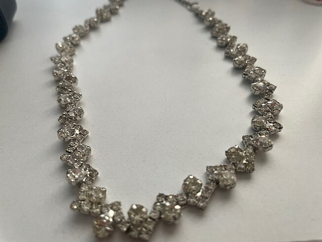  Beden beyaz Renk Taşlı Choker kolye