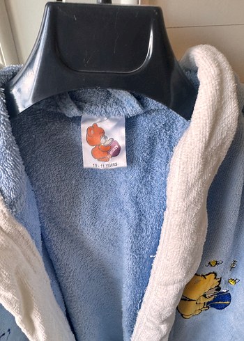 Kapüşonlu Erkek Çocuk Bornoz - Mavi - Görsel 3