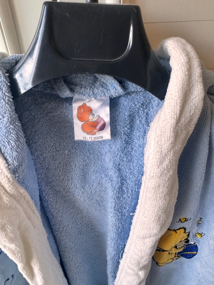 Kapüşonlu Erkek Çocuk Bornoz - Mavi - Görsel 3