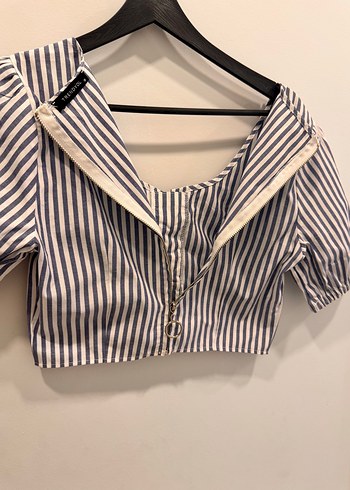 36 Beden mavi Renk Tarz crop