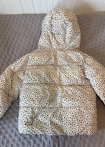 8 Yaş Beden Kapüşonlu Leopar Desenli Kız Mont
