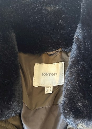 Koton Haki yeşil Kürklü Kadın Kışlık Mont