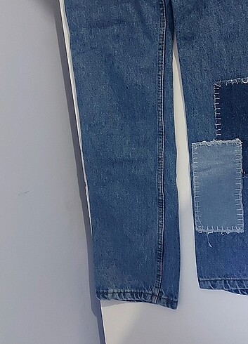 36 Beden Yama Detaylı Bootcut Jean