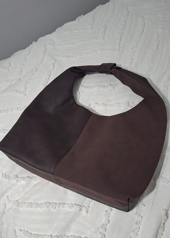 Kahverengi Süet Kadın Omuz Çantası - Görsel 2