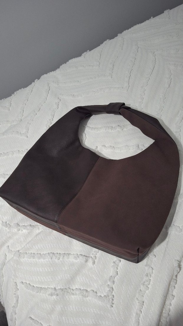 Kahverengi Süet Kadın Omuz Çantası - Görsel 2