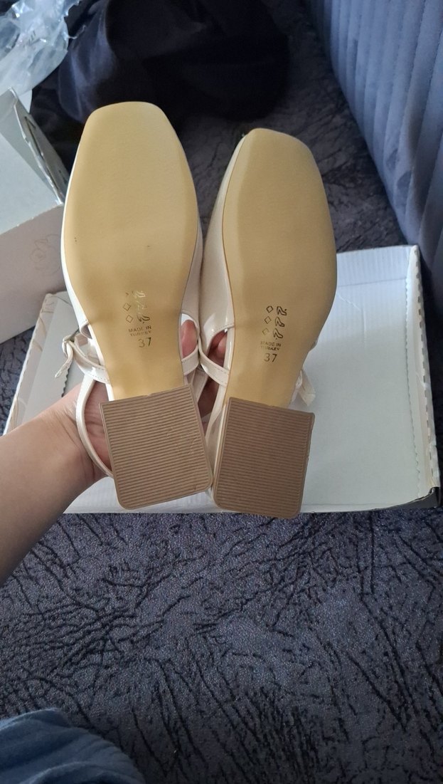 Bej Tokalı topuklu mary jane Ayakkabı - Görsel 3