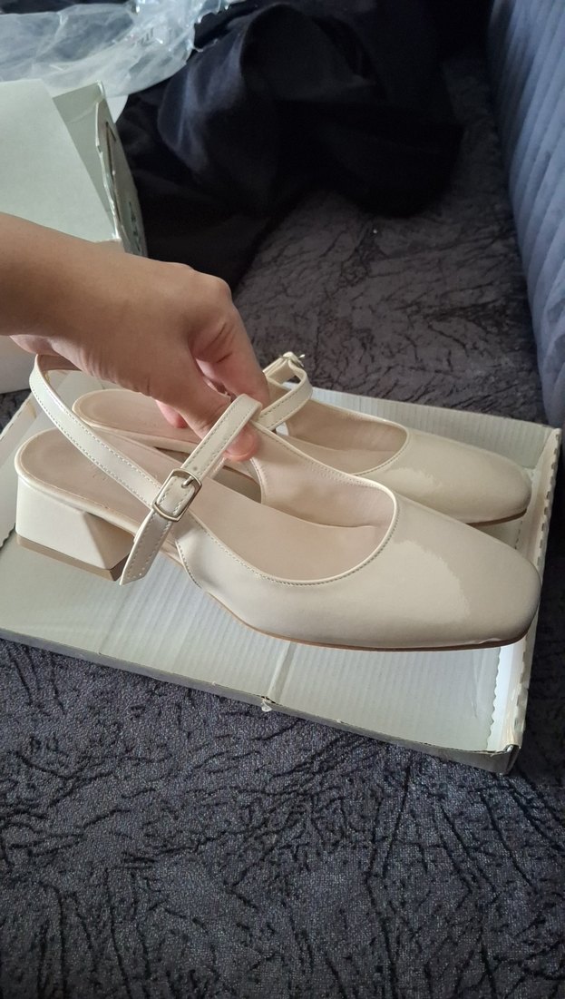 Bej Tokalı topuklu mary jane Ayakkabı - Görsel 2