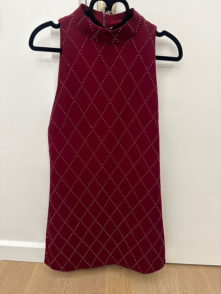 Sandro taşlı bordo elbise - Görsel 3