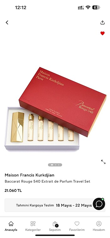 Beden Baccarat Rouge 540 Extrait de Parfum Travel Set 5x11 ml