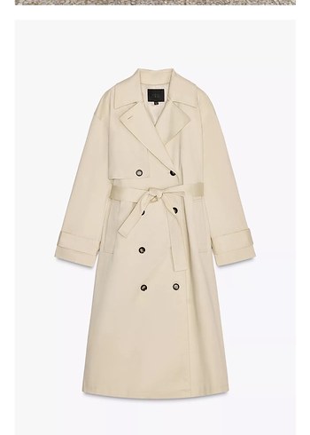 Zara Bej Kuşaklı Uzun Kadın Trençkot