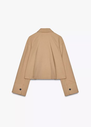 l Beden camel Renk zara pelerinli kısa trençkot