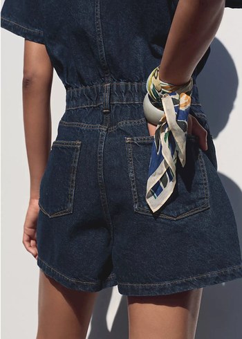 m Beden lacivert Renk zara kısa kollu denim tulum