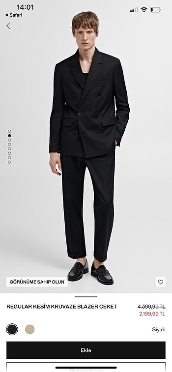 Mango Mango Man Slim fit kruvaze blazer ceket