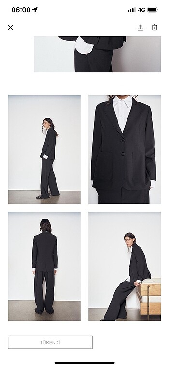 xs Beden zara zw collection düz kesim blazer
