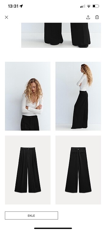 Zara zara çift pilili pantolon