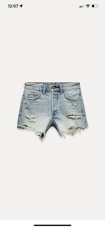 32 Beden mavi Renk zara parlak taşlı trf yüksek bel denim şort