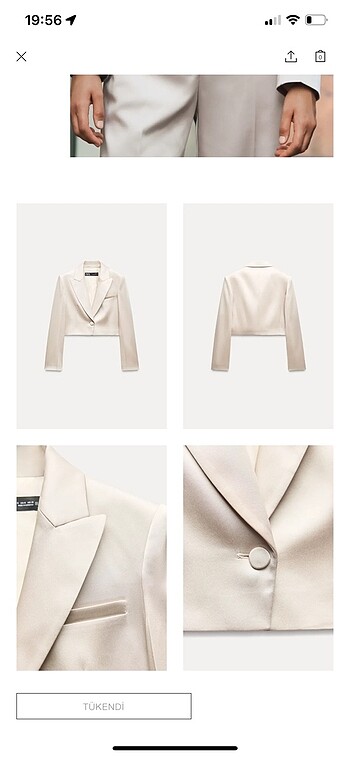 Zara zara crop saten blazer