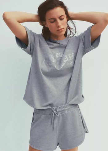 m Beden zara metalik iplikli sweatshirt