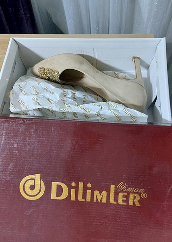 Bej Süet Taşlı Stiletto Kadın Abiye Ayakkabı - Görsel 6