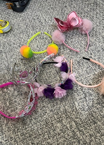 Renkli Bağcıklı ve Çiçekli Çocuk Saç Bantları - Görsel 3