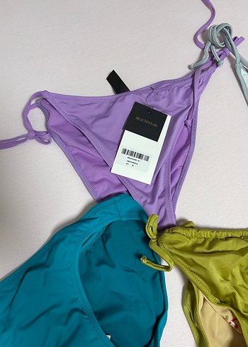 Kadın Çok Renkli Strappy Bikini Altları - Görsel 7